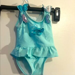 Vibrant Blue One Piece Swimsuit with Ruffle Skirt